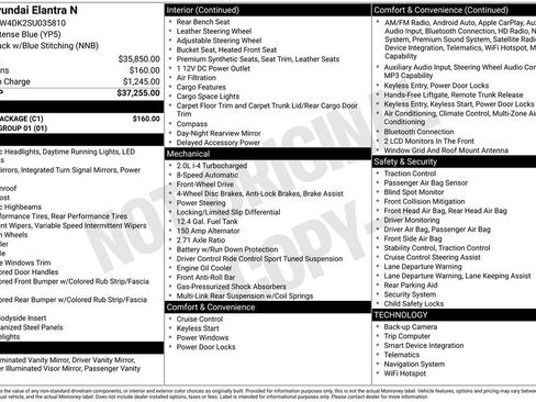 New 2025 Hyundai Elantra N w/ Cargo Package image 3