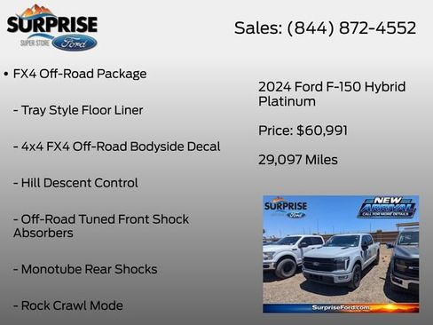Used 2024 Ford F150 Platinum w/ Equipment Group 702A High AWD/4WD image 7