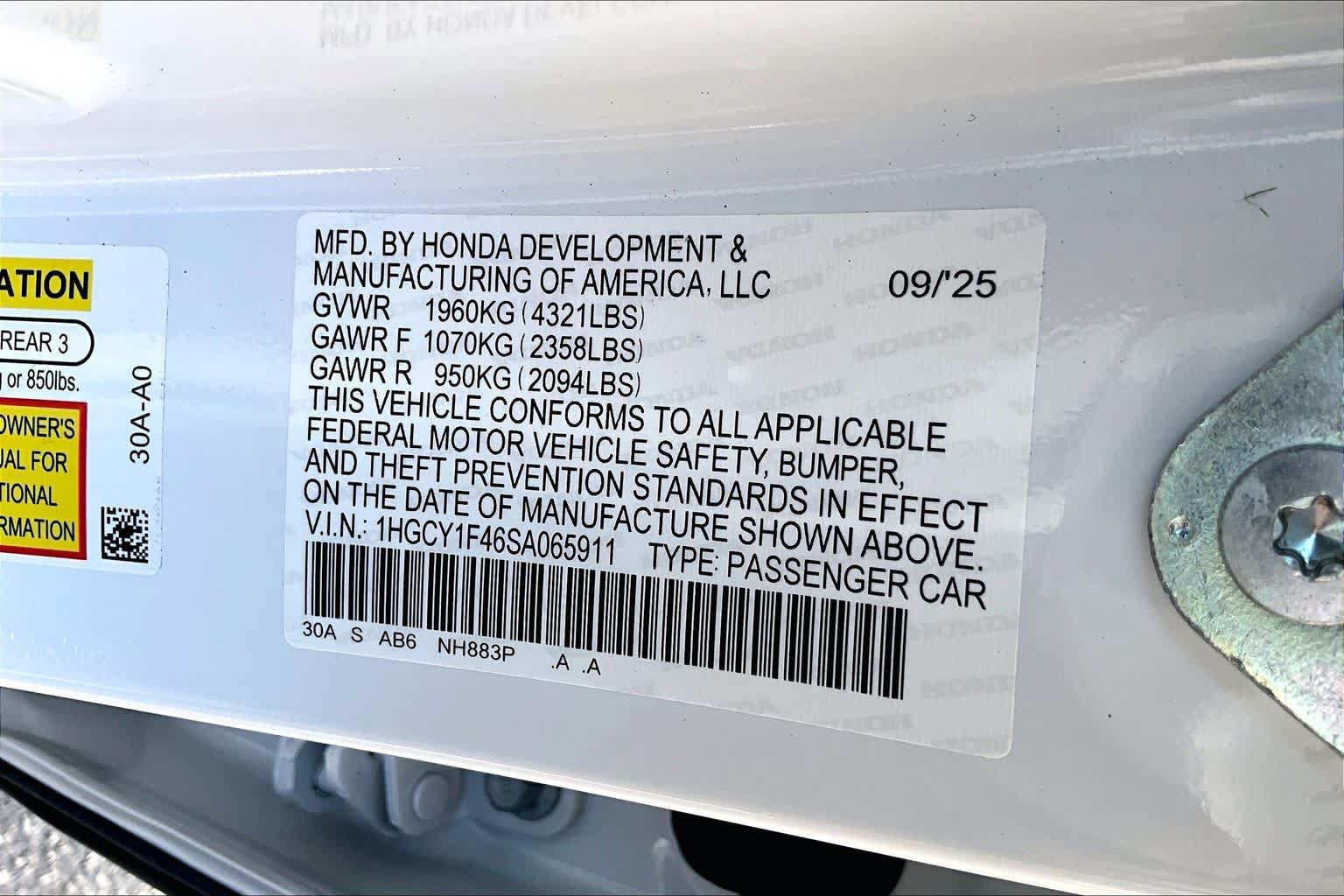 Certified 2025 Honda Accord SE image 66