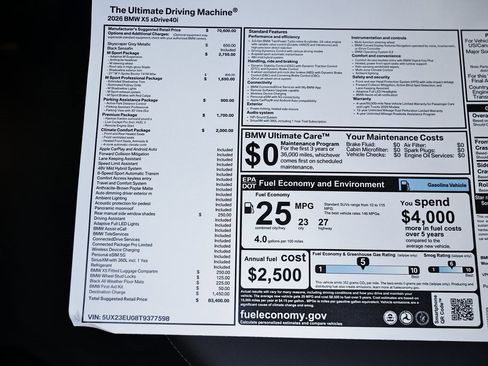 New 2026 BMW X5 xDrive40i w/ M Sport Package image 40