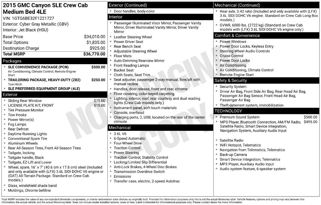 Used 2015 GMC Canyon SLE w/ SLE Convenience Package AWD/4WD image 12