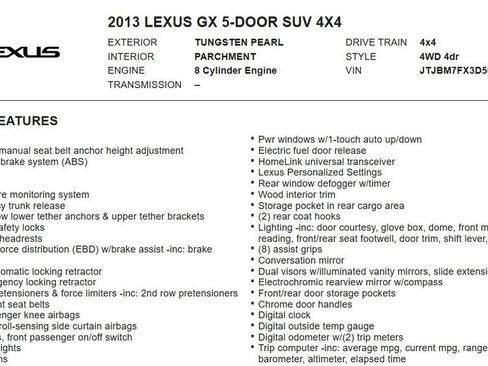Used 2013 Lexus GX 460 w/ Comfort Plus Pkg AWD/4WD image 19