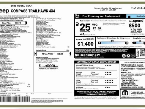 Certified 2022 Jeep Compass Trailhawk w/ Trailhawk Elite Group image 3