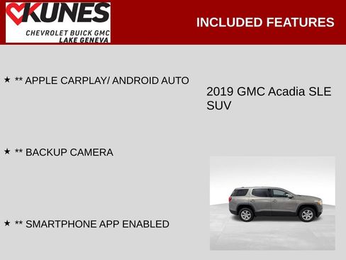 Used 2019 GMC Acadia SLE w/ LPO, Floor Liner Package image 2