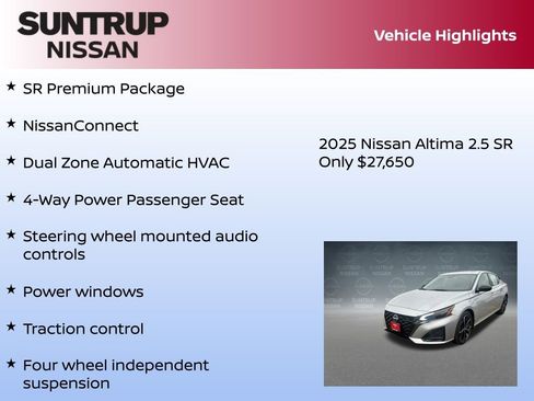 New 2025 Nissan Altima 2.5 SR w/ SR Premium Package image 8