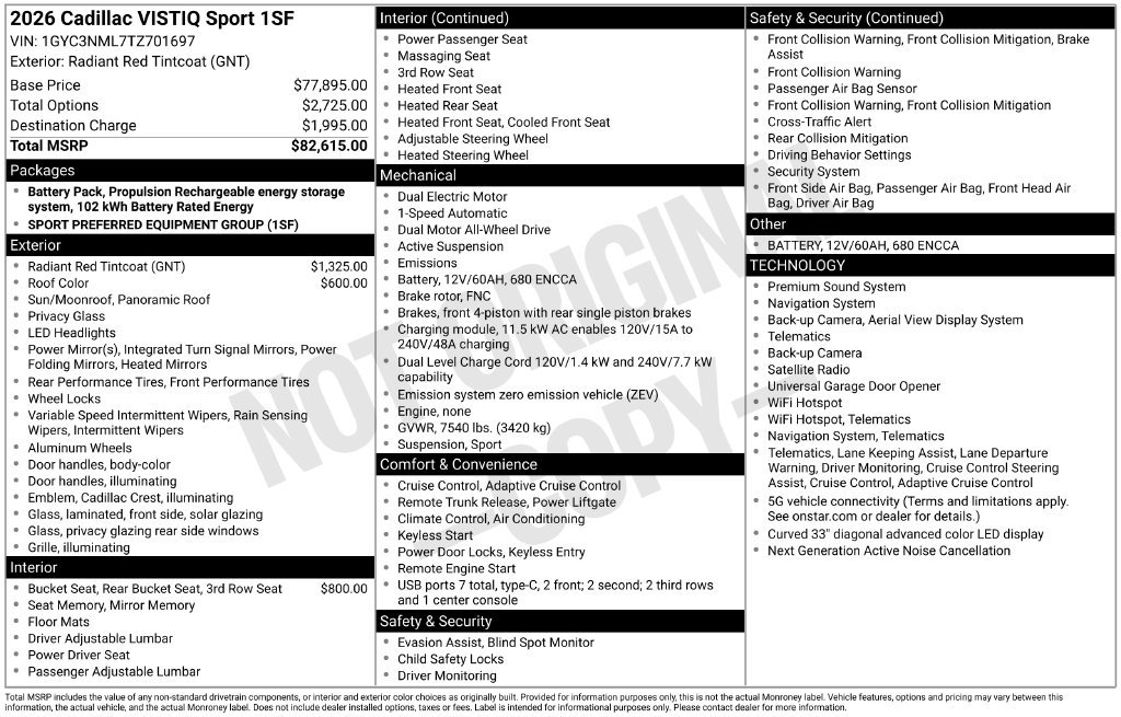 Certified 2026 Cadillac Vistiq Sport AWD/4WD image 23