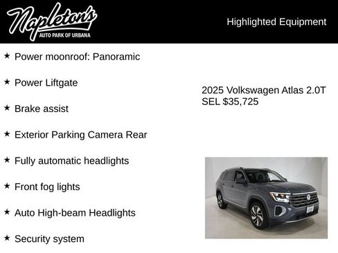 Used 2025 Volkswagen Atlas SEL AWD/4WD image 16