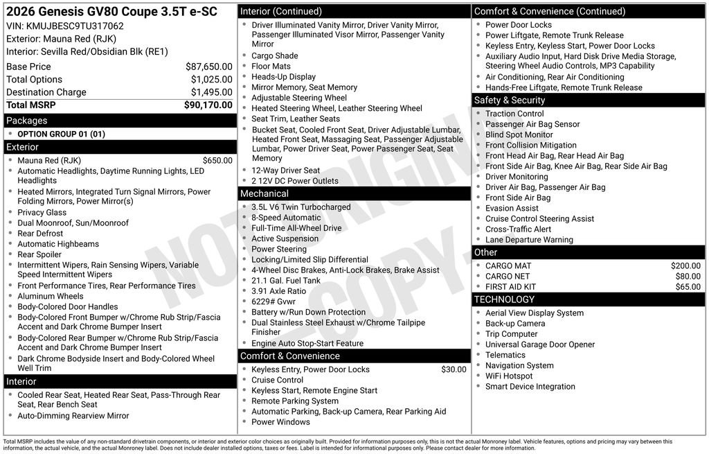 New 2026 Genesis GV80 3.5T e-SC AWD/4WD image 28