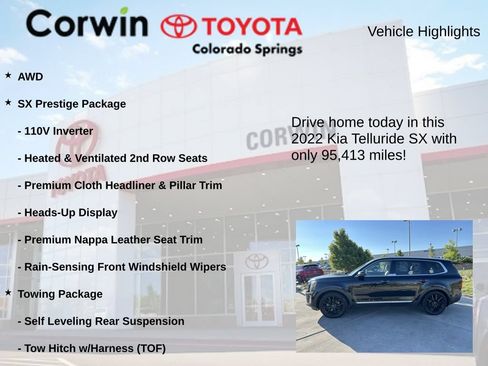 Used 2022 Kia Telluride SX w/ SX Prestige Package AWD/4WD image 7