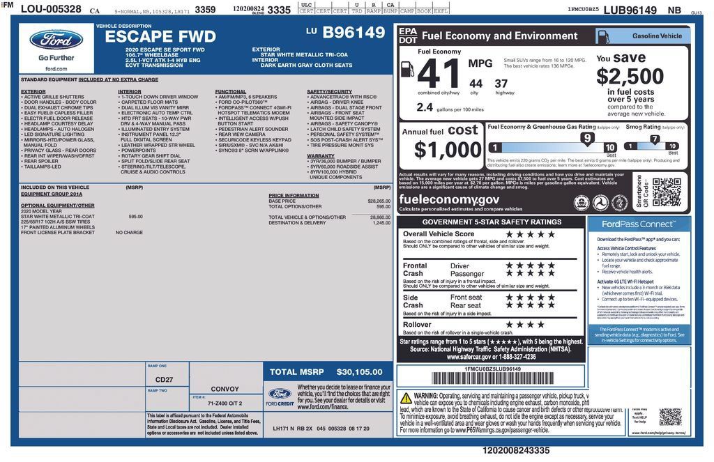 Used 2020 Ford Escape SE Sport FWD image 3