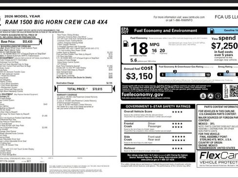 Used 2026 RAM 1500 Big Horn AWD/4WD image 2