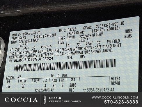 Used 2022 Lincoln Corsair AWD w/ Equipment Group 101A image 27