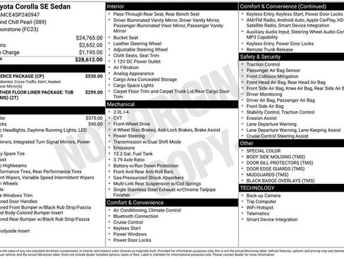 Used 2025 Toyota Corolla SE w/ Convenience Package FWD image 2
