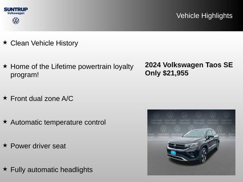 Used 2024 Volkswagen Taos SE AWD/4WD image 8