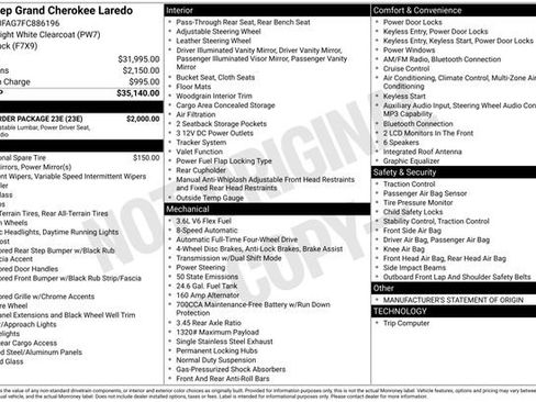 Used 2015 Jeep Grand Cherokee Laredo w/ Quick Order Package 23E AWD/4WD image 33