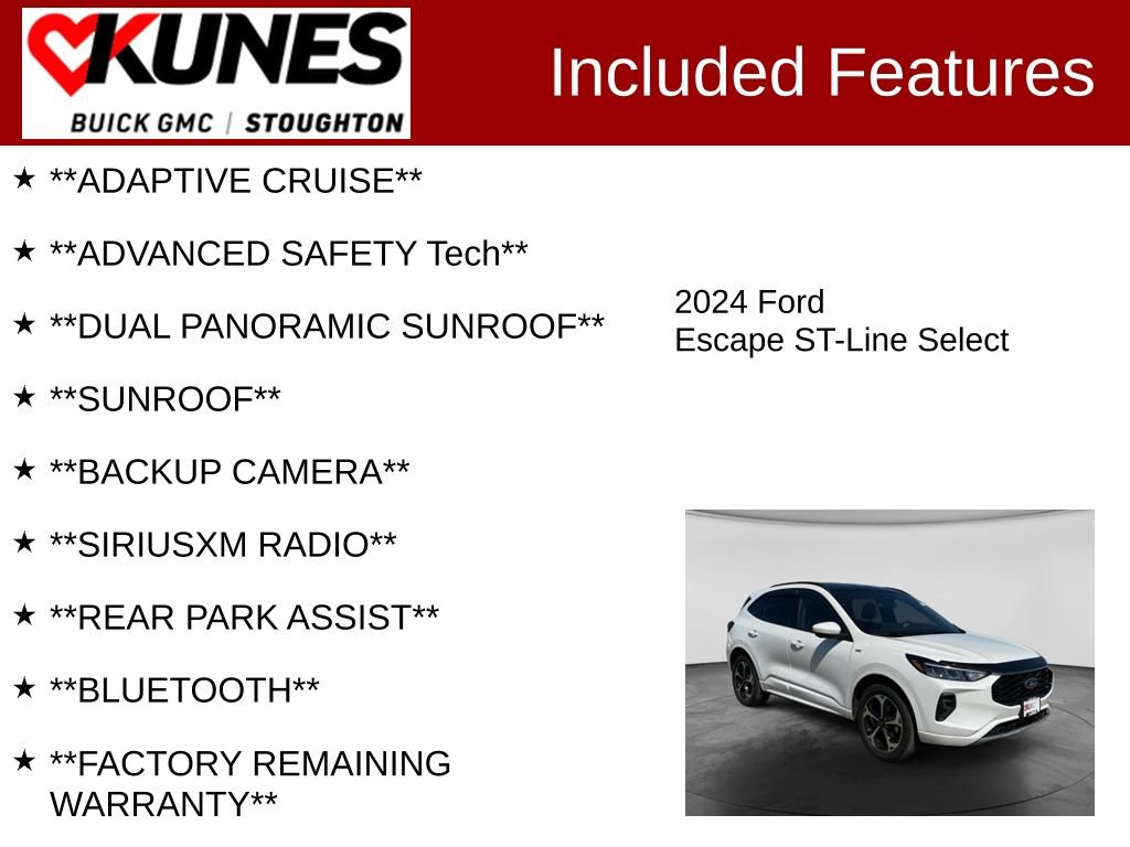Used 2024 Ford Escape ST-Line Select w/ Tech Pack #2 AWD/4WD image 2