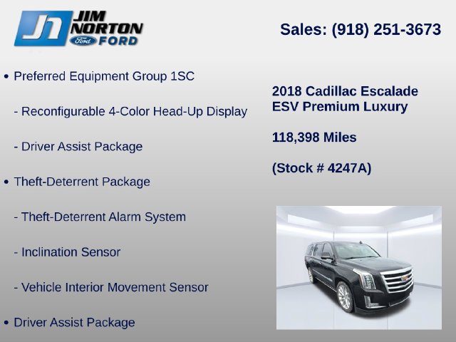 Used 2018 Cadillac Escalade ESV Premium Luxury AWD/4WD image 16