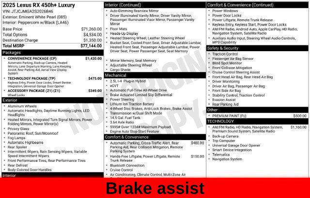 Used 2025 Lexus RX 450h AWD w/ Convenience Package image 56