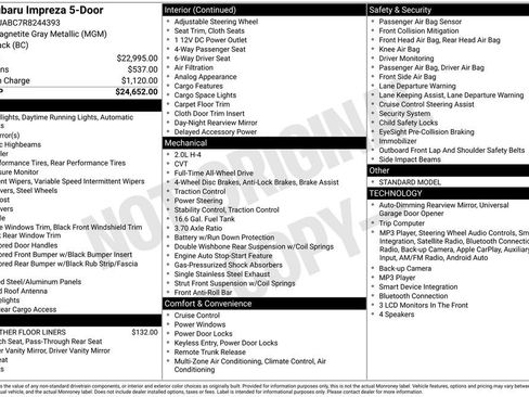 Used 2024 Subaru Impreza 2.0i AWD/4WD image 1