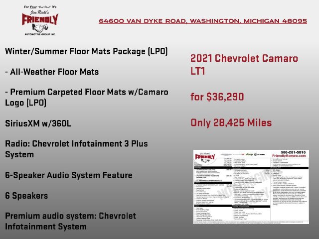 Used 2021 Chevrolet Camaro LT w/ Technology Package RWD image 3