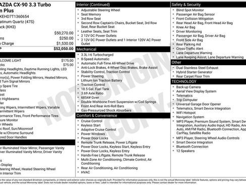 New 2026 MAZDA CX-90 3.3 Turbo w/ Premium Plus Pkg AWD/4WD image 2