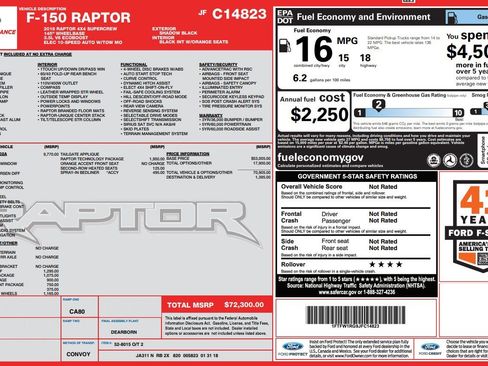 Used 2018 Ford F150 Raptor w/ Equipment Group 802A Luxury image 5
