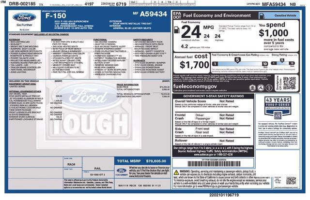 Used 2021 Ford F150 Limited AWD/4WD image 1