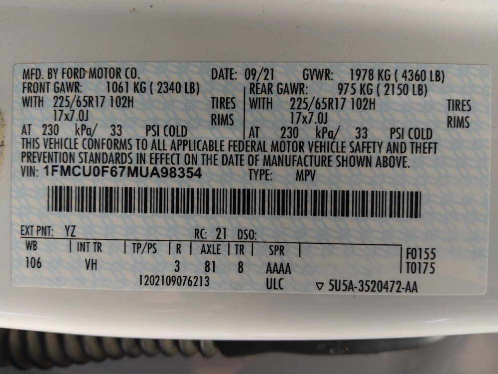 Used 2021 Ford Escape S FWD image 33