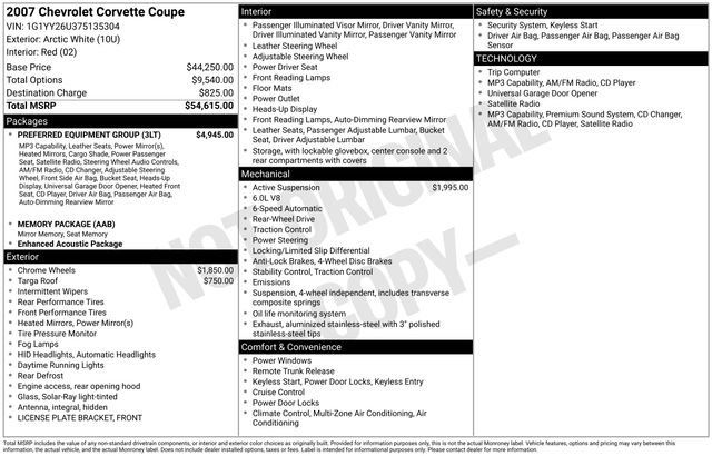 Used 2007 Chevrolet Corvette Coupe w/ Preferred Equipment Group RWD image 4