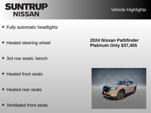 Used 2024 Nissan Pathfinder Platinum w/ Cargo Package FWD image 23