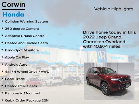 Used 2022 Jeep Grand Cherokee Overland w/ Adv Protech Group III AWD/4WD image 7