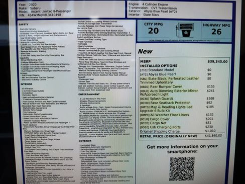 Used 2020 Subaru Ascent Limited image 24