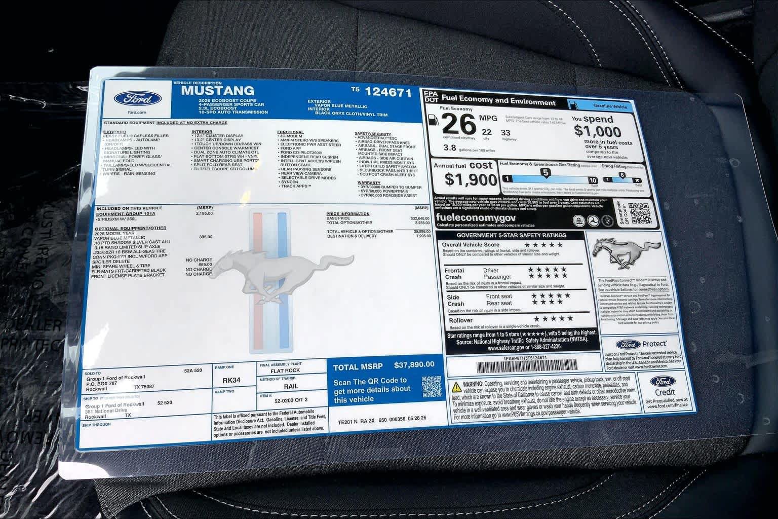 New 2026 Ford Mustang Coupe RWD image 19