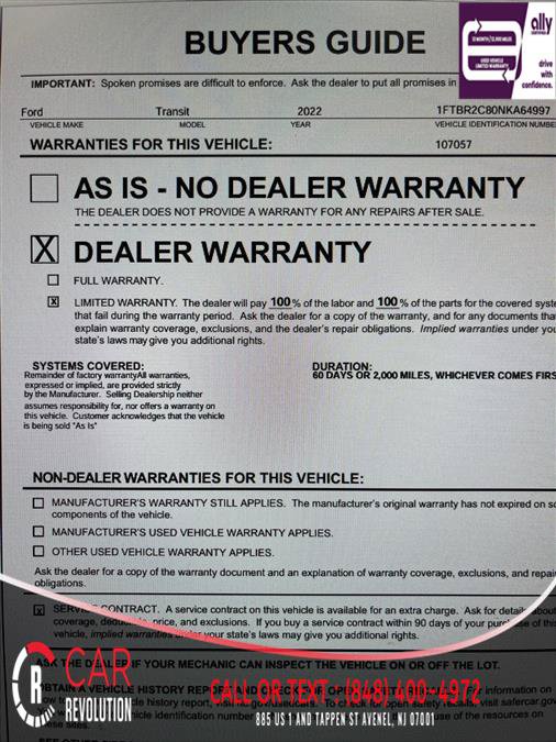 Used 2022 Ford Transit 250 Medium Roof AWD w/ Load Area Protection Package image 10