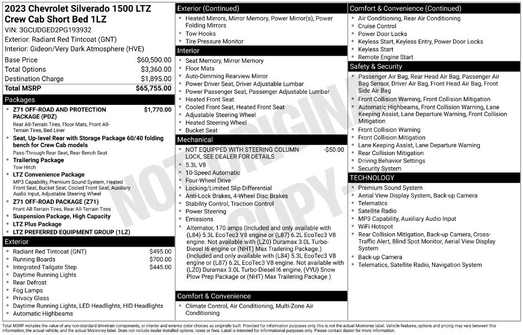 Used 2023 Chevrolet Silverado 1500 LTZ AWD/4WD image 2