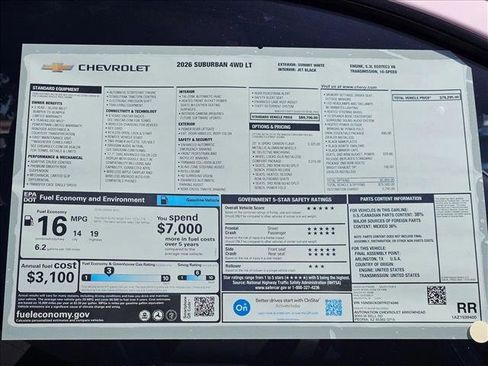 New 2026 Chevrolet Suburban LT w/ Comfort Package image 17