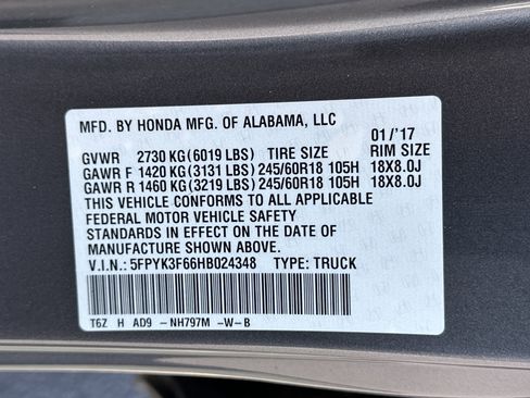 Used 2017 Honda Ridgeline RTL-T image 28