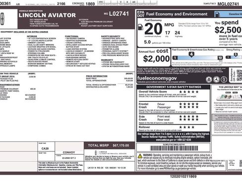 Used 2021 Lincoln Aviator Reserve w/ Equipment Group 201A AWD/4WD image 36