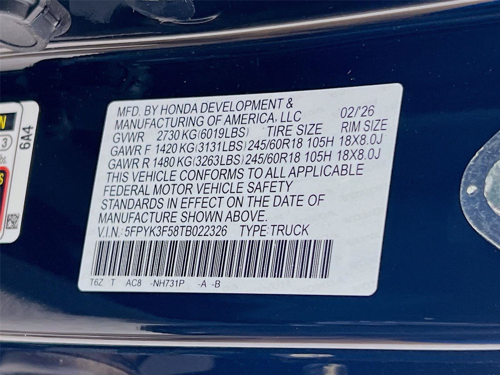 New 2026 Honda Ridgeline RTL image 30
