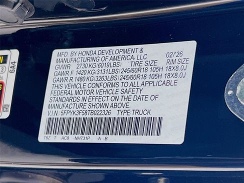 New 2026 Honda Ridgeline RTL image 30