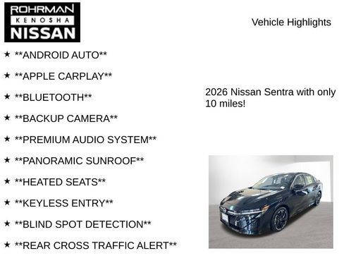 New 2026 Nissan Sentra SR w/ SR Premium Package FWD image 8