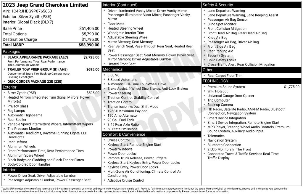 Used 2023 Jeep Grand Cherokee Limited w/ Black Appearance Package AWD/4WD image 4