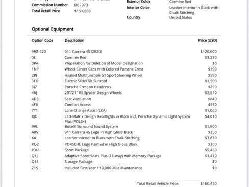 Used 2020 Porsche 911 Carrera 4S image 84