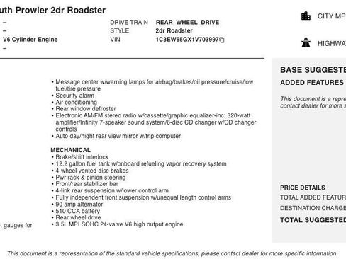 Used 2001 Chrysler Prowler RWD image 5