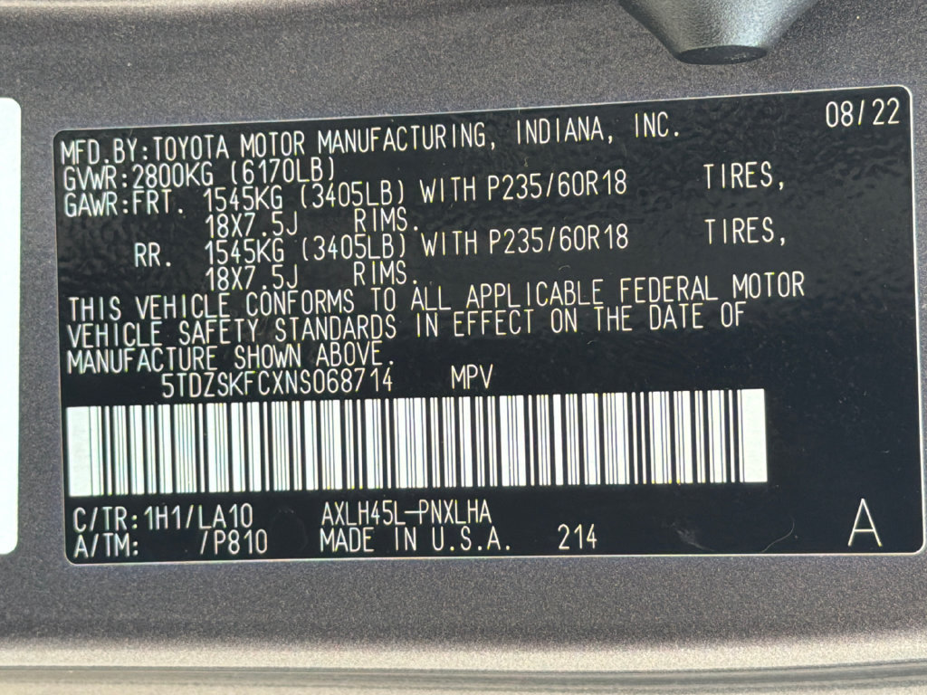 Used 2022 Toyota Sienna Limited AWD/4WD image 35