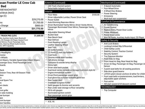 Used 2010 Nissan Frontier LE w/ LE Value Truck Pkg AWD/4WD image 3