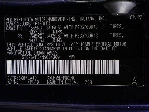 Used 2022 Toyota Sienna Limited image 48