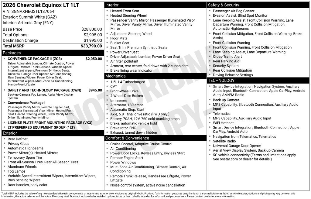 Used 2026 Chevrolet Equinox LT w/ Convenience Package II FWD image 4