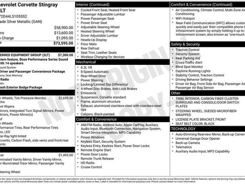 Used 2020 Chevrolet Corvette Stingray Preferred Cpe w/ 2LT Preferred Equipment Group RWD image 26