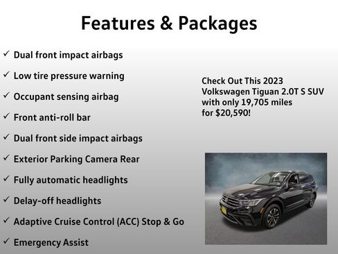 Used 2023 Volkswagen Tiguan S w/ IQ.Drive Package AWD/4WD image 8